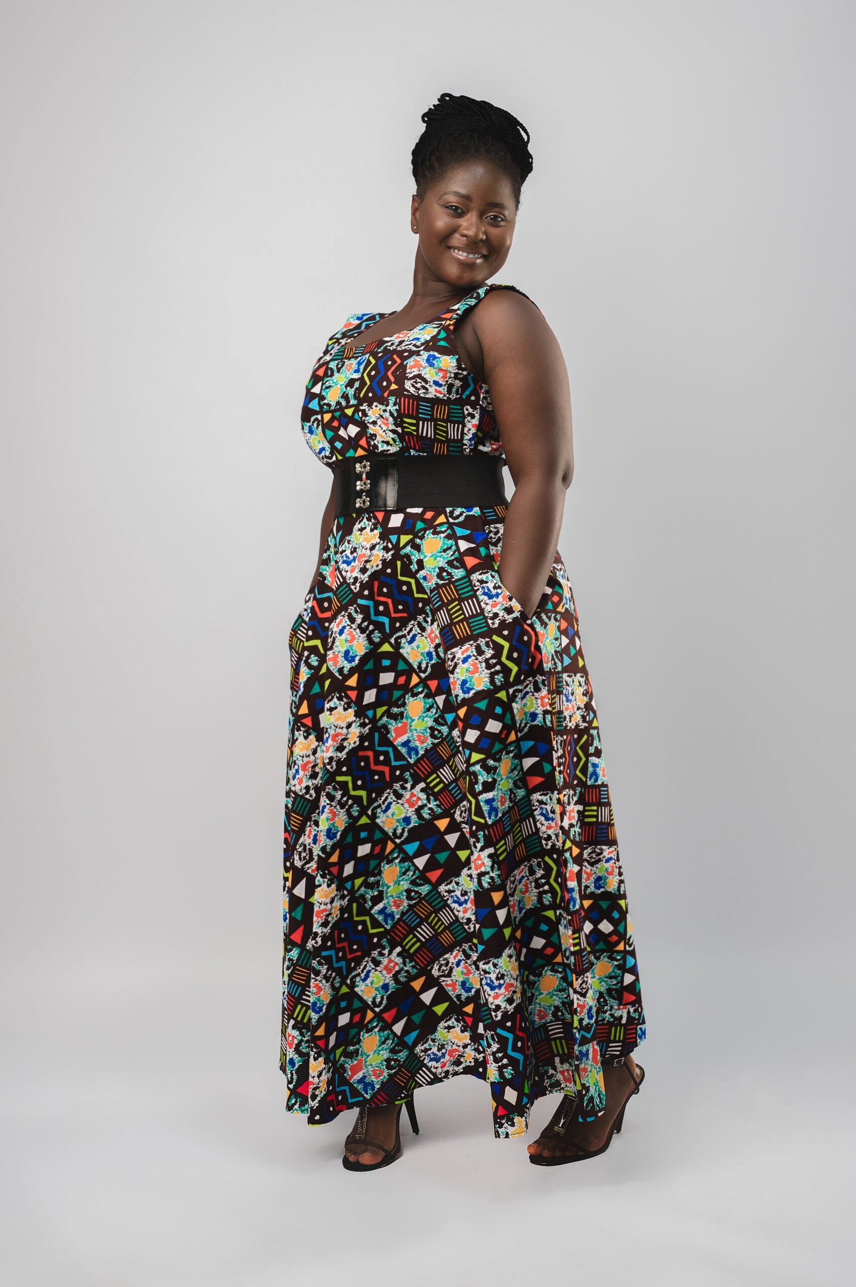 Mchumba Multi Pattern Ankara Dress