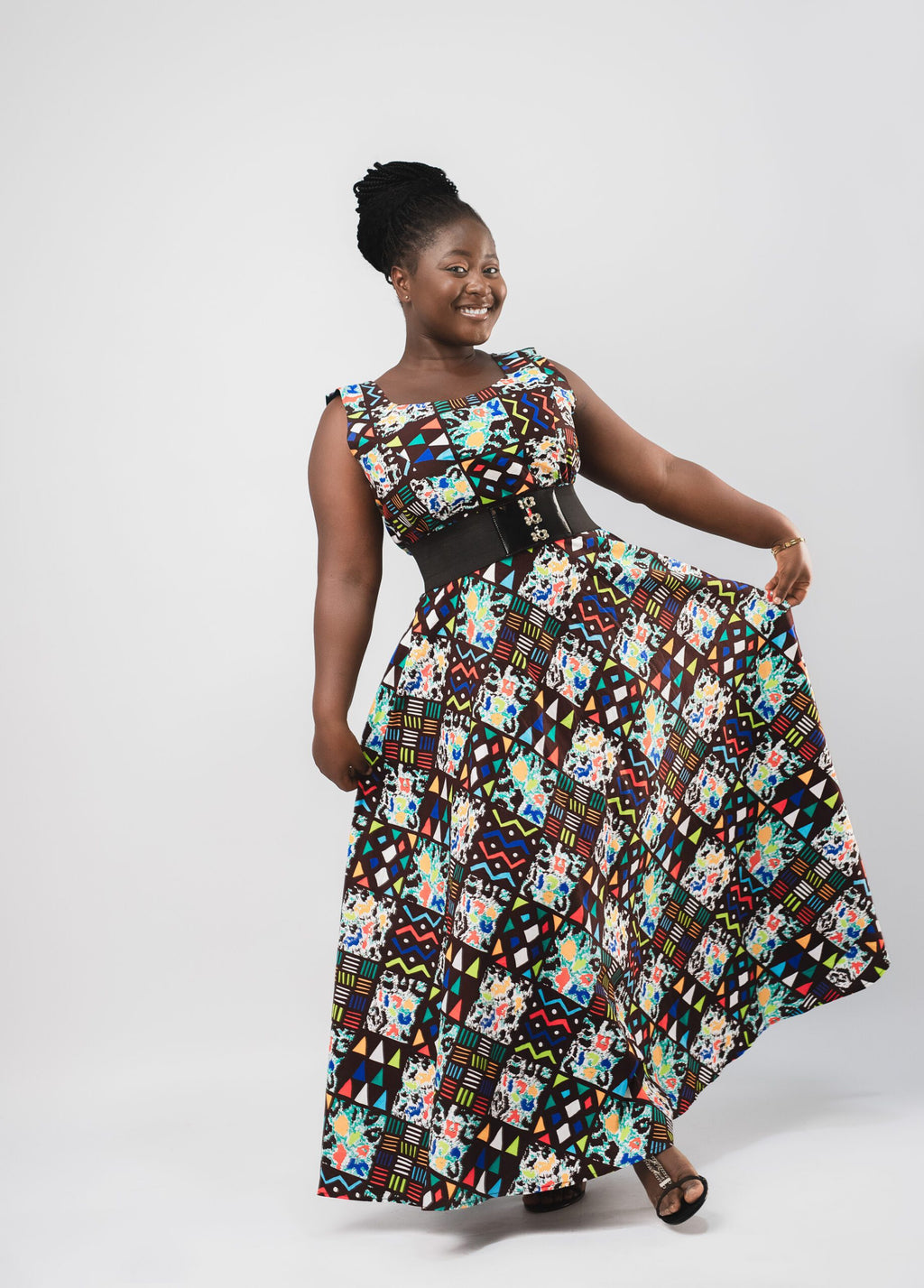 Mchumba Multi Pattern Ankara Dress