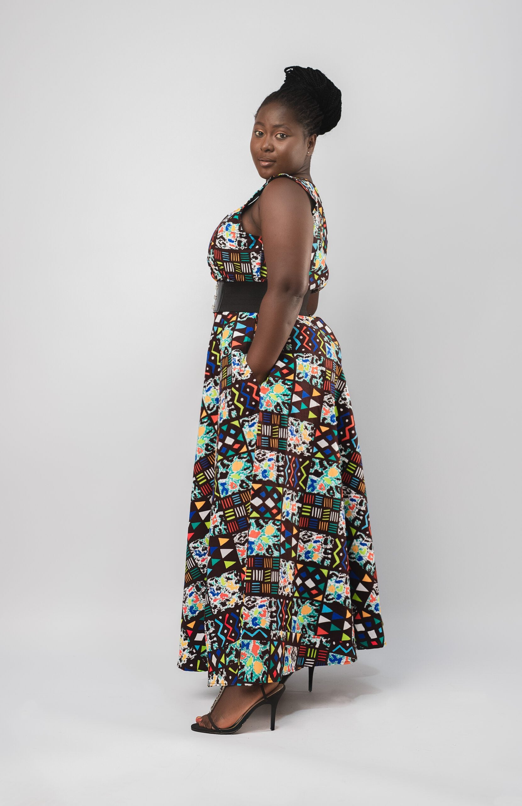Mchumba Multi Pattern Ankara Dress