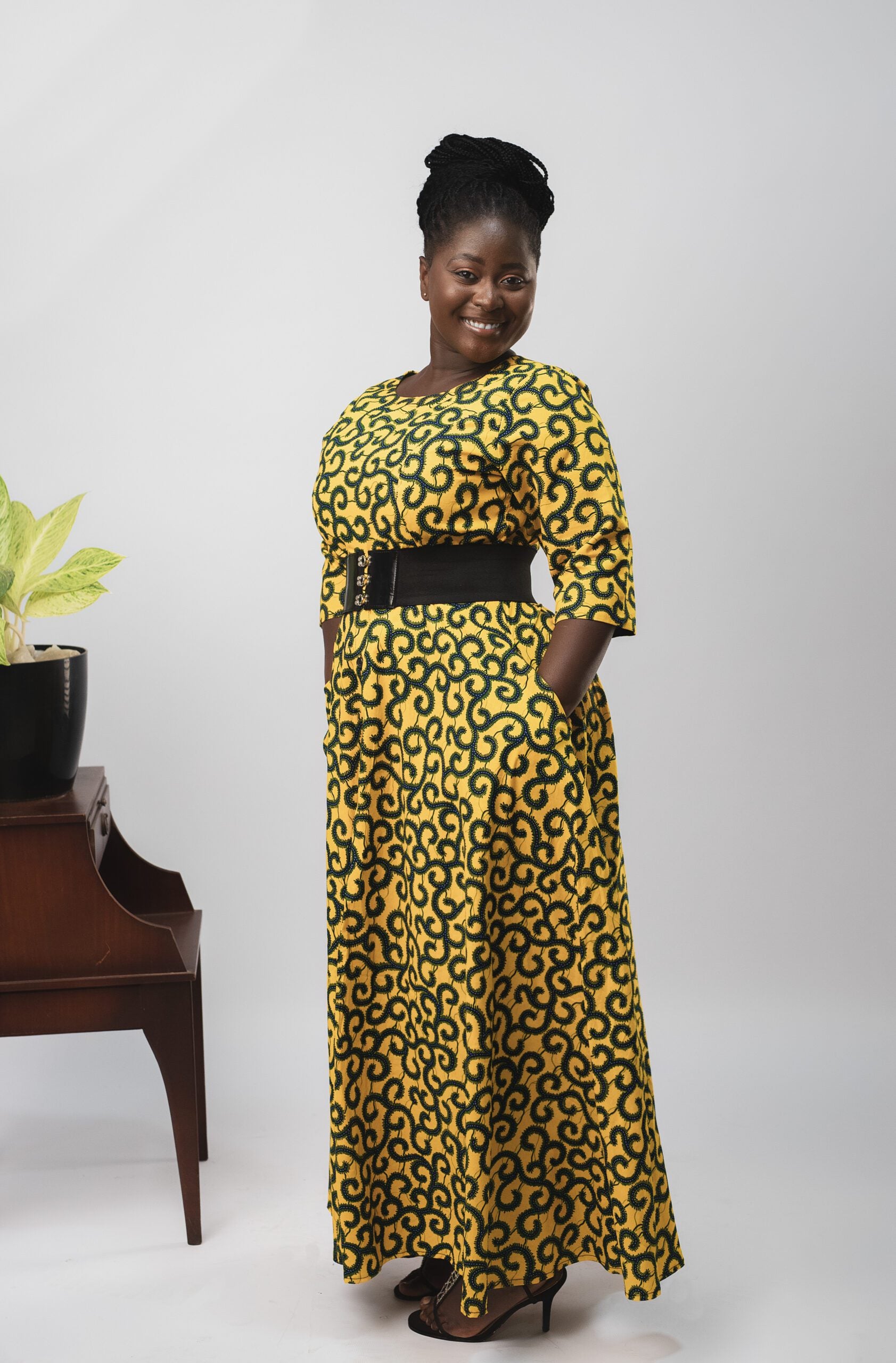 Mirembe African Ankara Print Quarter Sleeve Dress