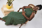 Denise Green High-neck Halter Maxi Dress in Beautiful Ankara