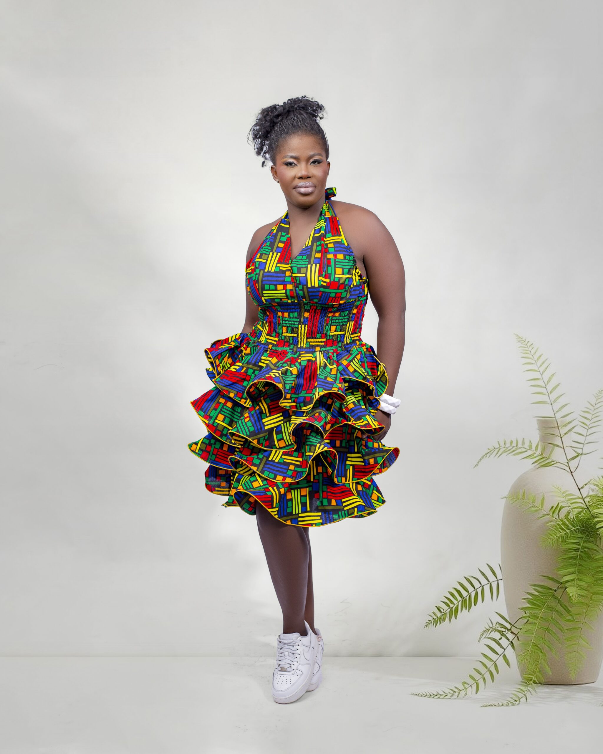 Ankara Knee Dress
