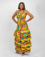 Ankara Maxi Halter Neck Dress - Kumalo