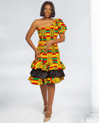 Ankara One-Sleeve Dress - Mimi