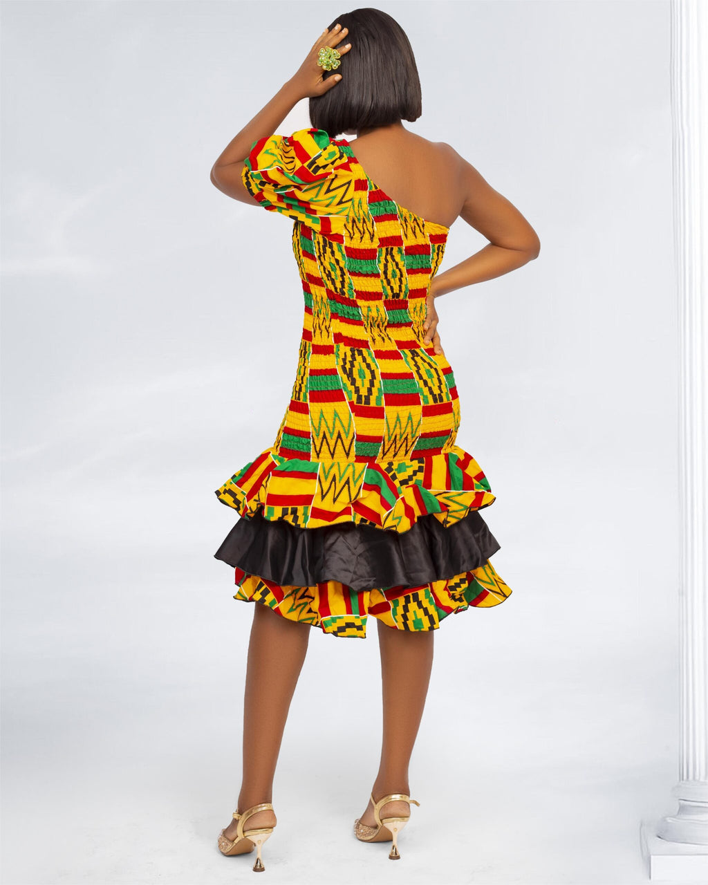 Ankara One-Sleeve Dress - Mimi