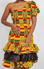 Ankara One-Sleeve Dress - Mimi