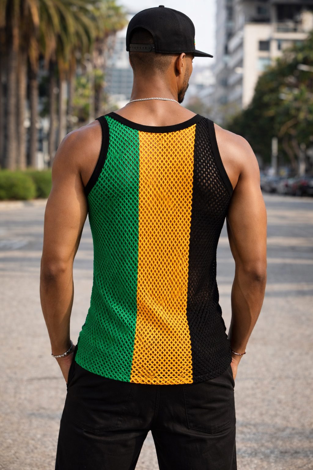 Jamaican Flag Mesh Vest – Breathable Carnival & Festival Tank Top