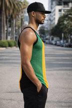 Jamaican Flag Mesh Vest – Breathable Carnival & Festival Tank Top