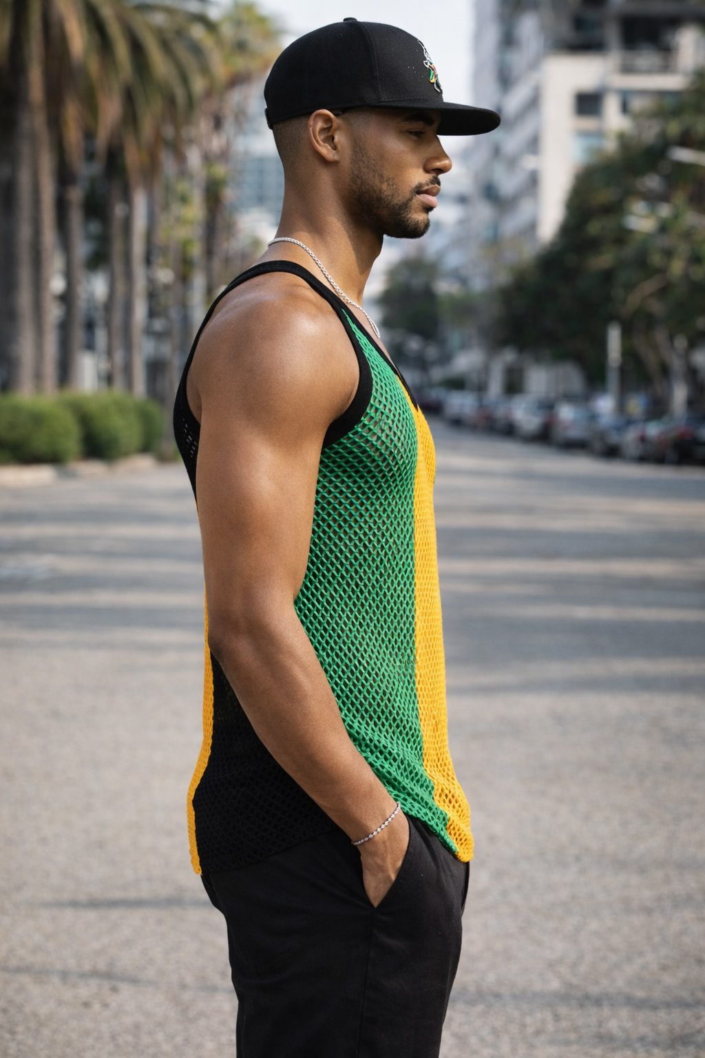 Jamaican Flag Mesh Vest – Breathable Carnival & Festival Tank Top
