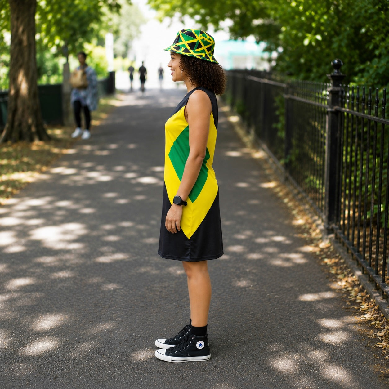 Jamaican Flag Dress | Sleeveless Bodycon Shift Dress