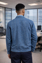 Heritage Blue Office Suit Jacket – Modern Cultural Tailoring for Confident Professionals