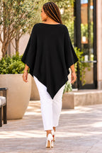 Women's Elegant Asymmetric Poncho Top – Loose Fit, Stylish & Comfortable