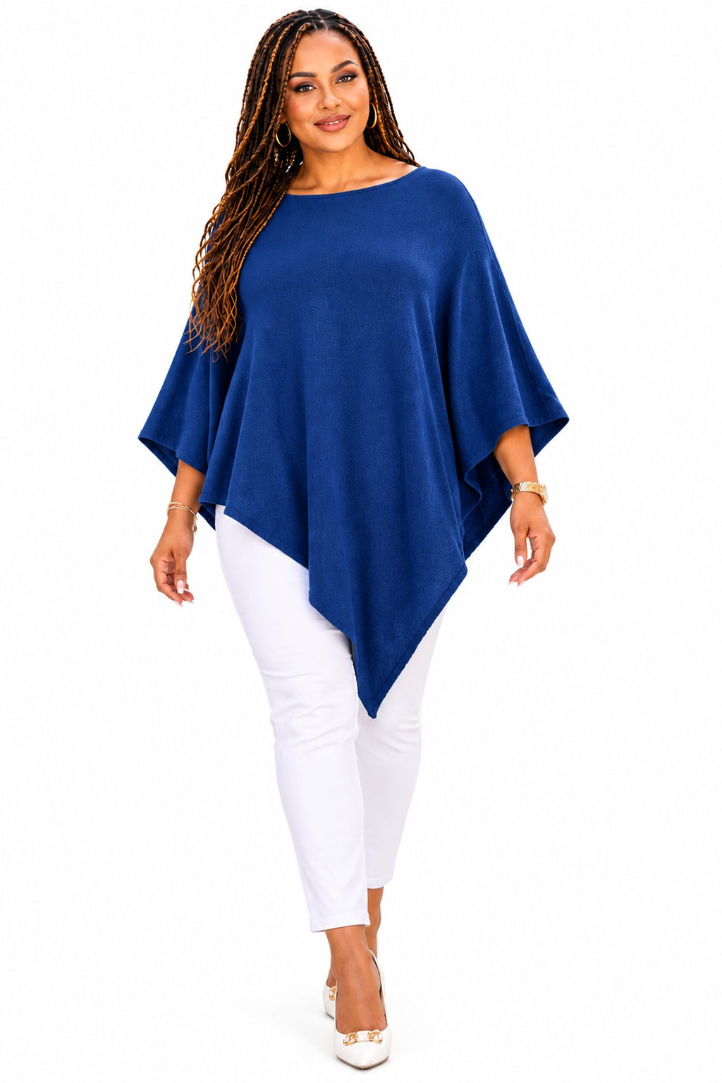 Women's Elegant Asymmetric Poncho Top – Loose Fit, Stylish & Comfortable