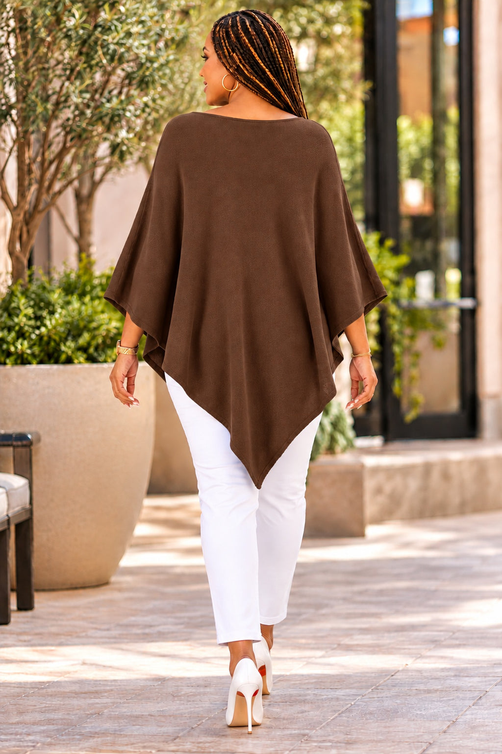 Women's Elegant Asymmetric Poncho Top – Loose Fit, Stylish & Comfortable