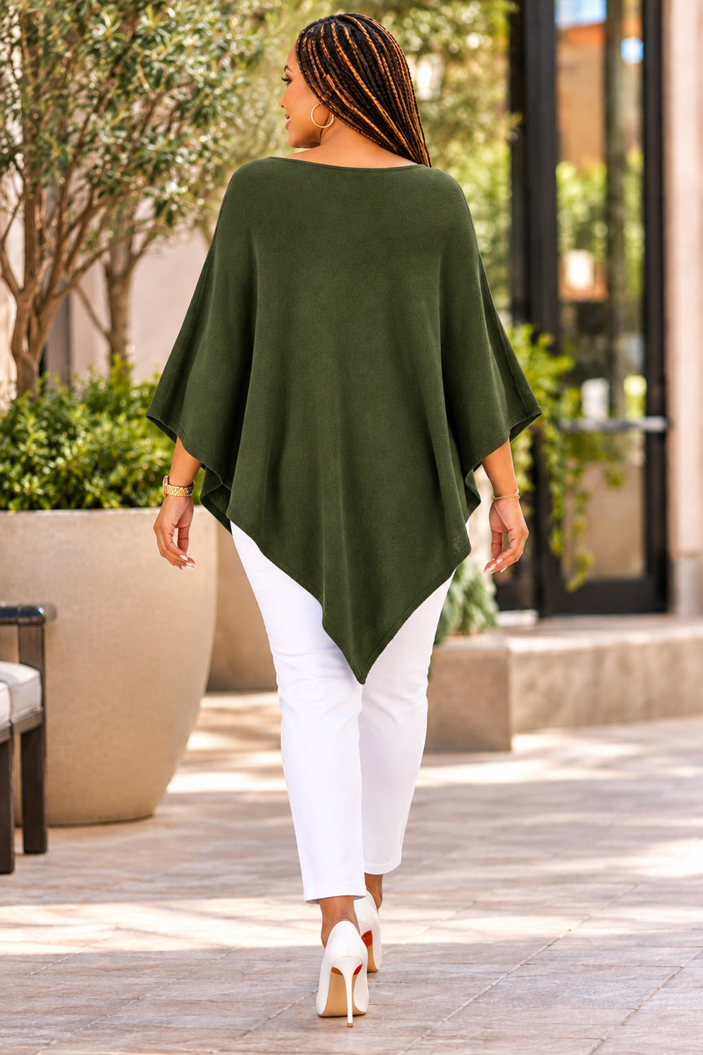 Women's Elegant Asymmetric Poncho Top – Loose Fit, Stylish & Comfortable