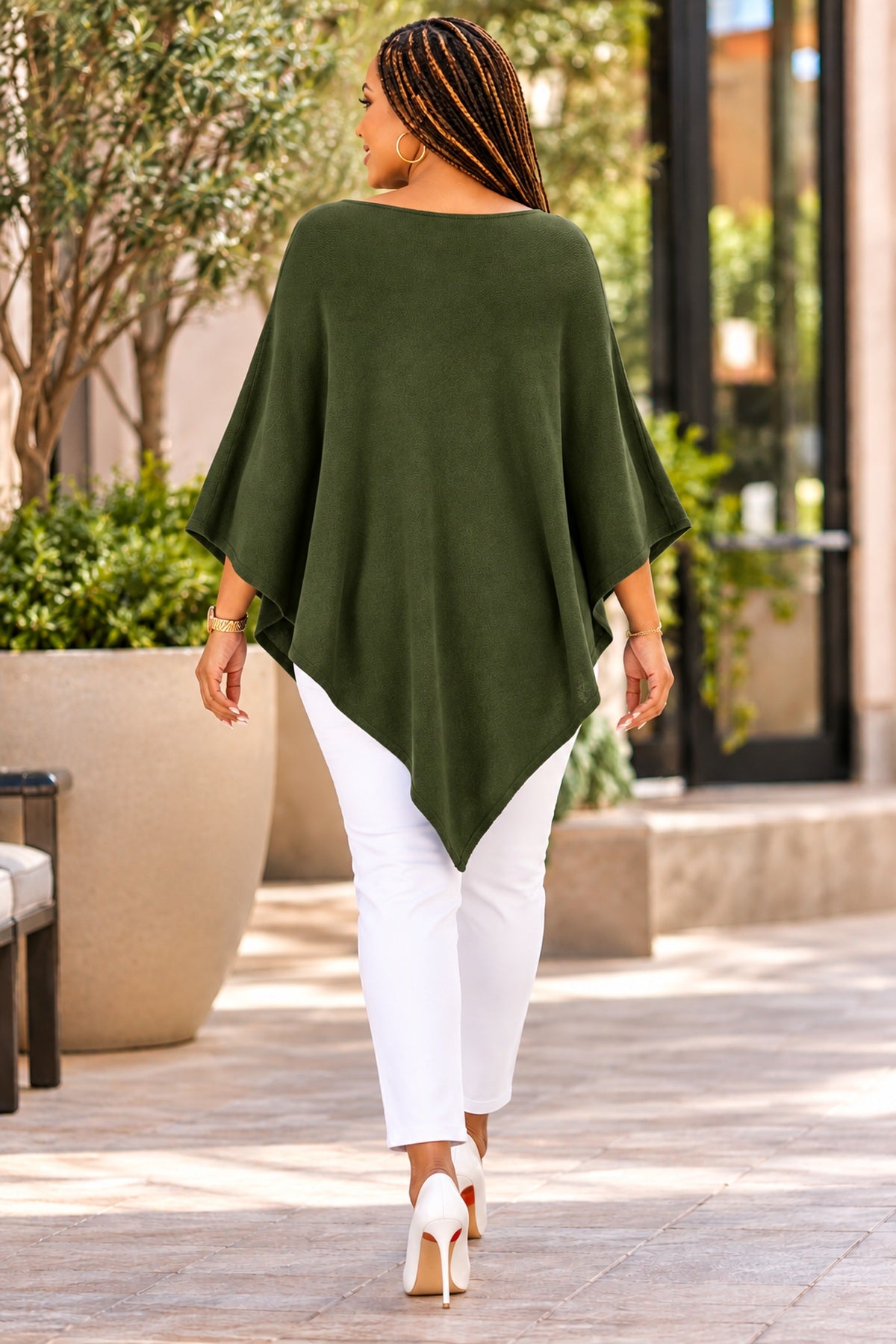 Women's Elegant Asymmetric Poncho Top – Loose Fit, Stylish & Comfortable