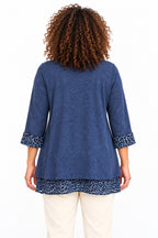 Women's Leopard Print Trim Tunic Top with Matching Scarf – Relaxed Fit – 11 Colours