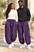 Unisex Vintage Patchwork Harem Trousers – African-Inspired Baggy Boho Joggers