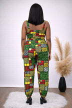 Multicolour African Print Straight-Leg Jumpsuit