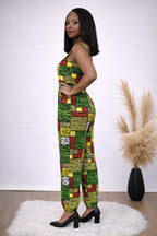 Multicolour African Print Straight-Leg Jumpsuit