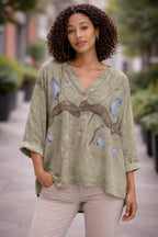 Butterfly Relaxed Tunic Blouse
