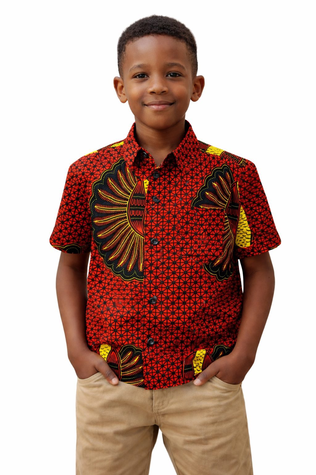 Boys African Print Shirt – Cultural Day School Outfit & Smart Casual Wear