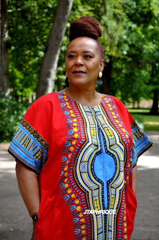 Red Dashiki Kaftan Zip Front Maxi Dress