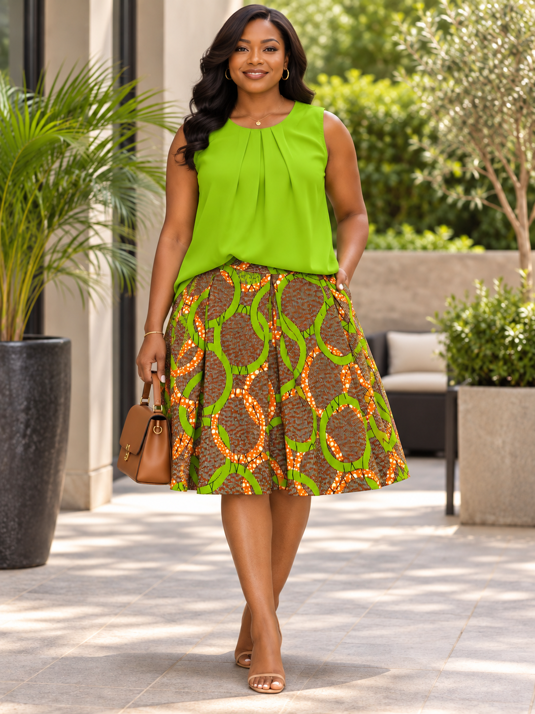 Anya Ankara African Print Two piece Top and Skirt