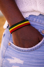 Country Beaded Bracelet – Handmade Cultural Beads Wristband