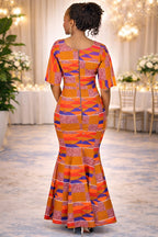 Teefah Colourful Kente African Silhouette Dress