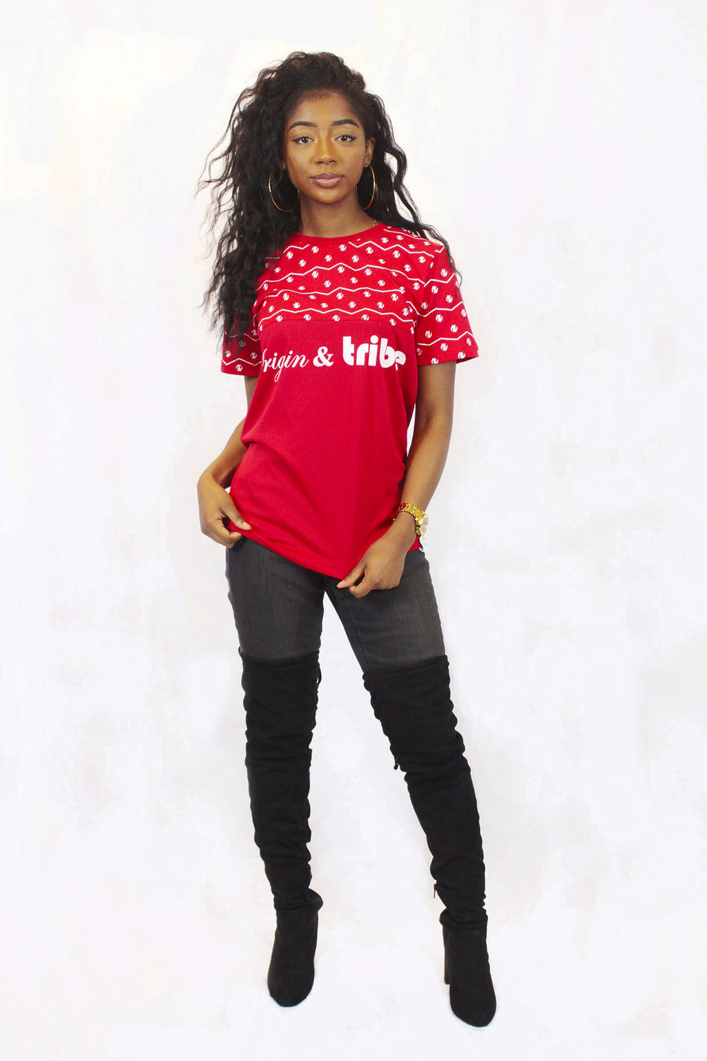 Ultimate Origin & Tribe Supreme Wave Bold Red WomenTee