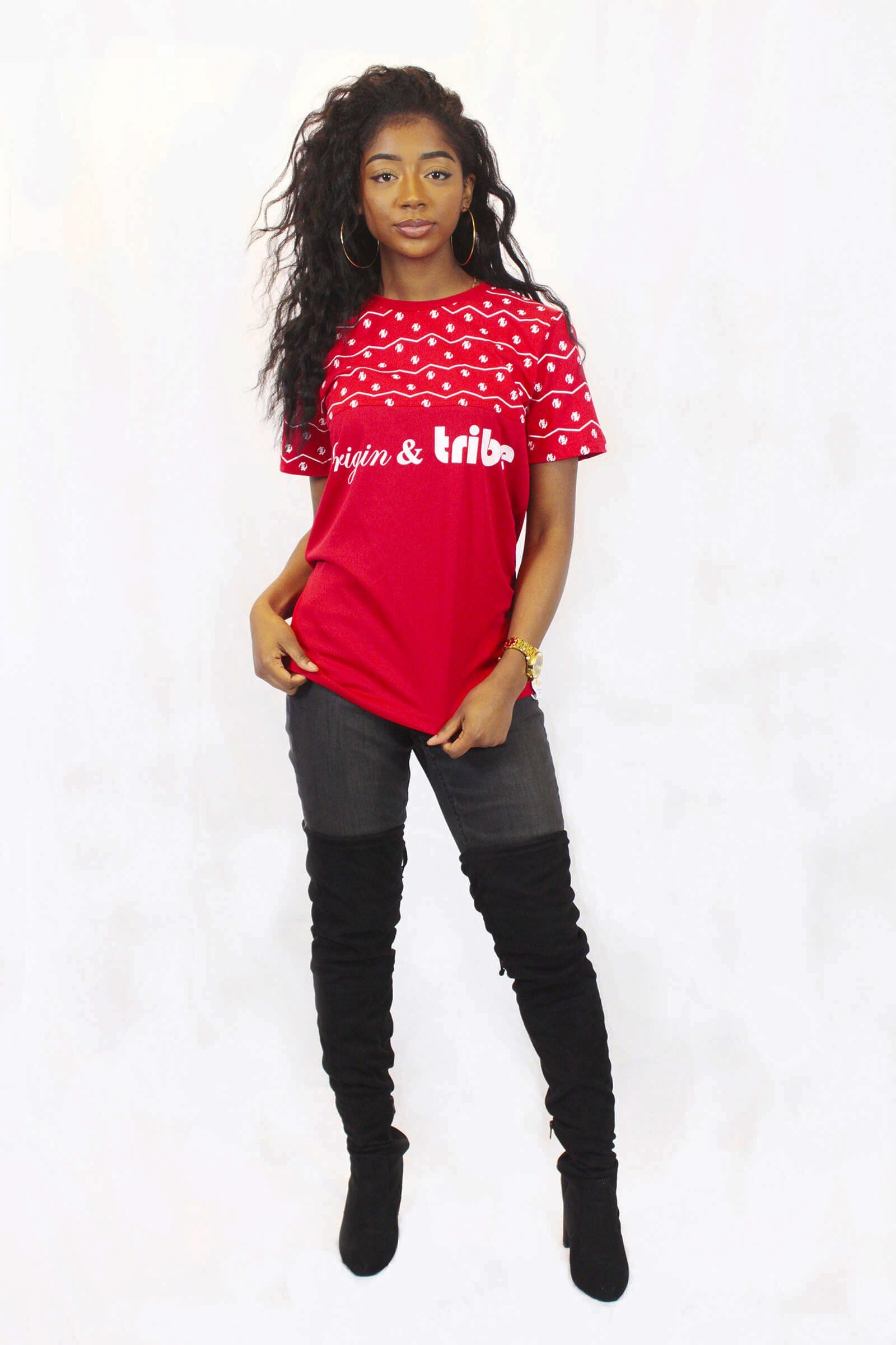 Ultimate Origin & Tribe Supreme Wave Bold Red WomenTee