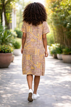Women’s Colour Sticks Cotton Short Sleeve Dress