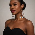 Handmade African Beaded Triangle Drop Earrings