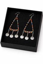 Handmade African Beaded Triangle Drop Earrings