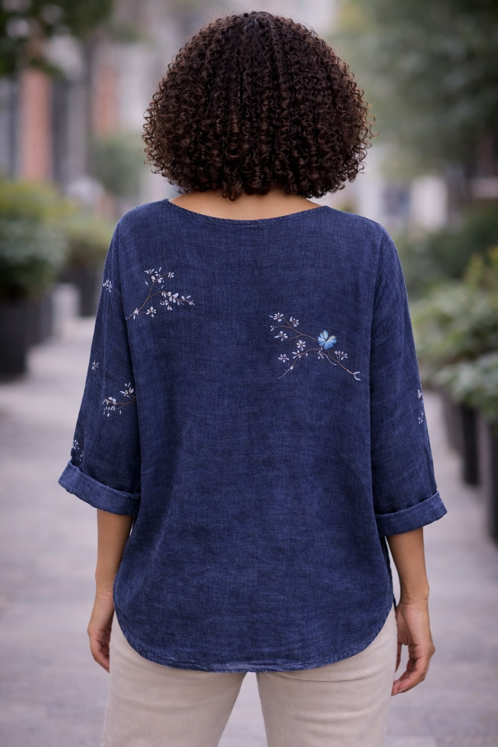 Butterfly Relaxed Tunic Blouse