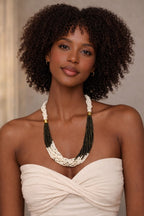 Multilayer African-Inspired Statement Beaded Necklace