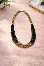 Multilayer African-Inspired Statement Beaded Necklace
