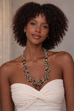 Multilayer African-Inspired Statement Beaded Necklace