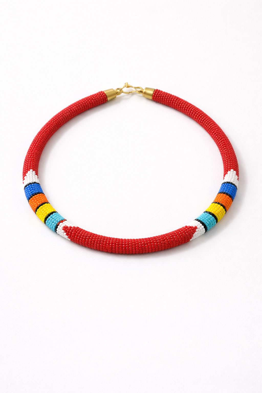 Handcrafted Beaded Collar Necklace – Bold Colour Edition