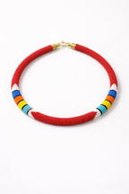 Handcrafted Beaded Collar Necklace – Bold Colour Edition