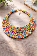 Multilayer Handcrafted Beaded Statement Necklace