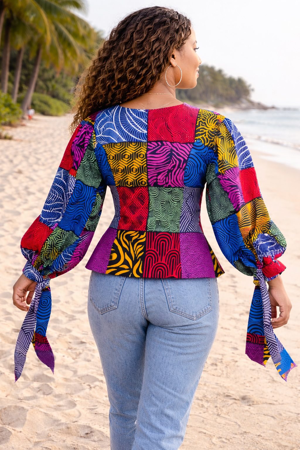 Multicolour Patchwork African Blouse