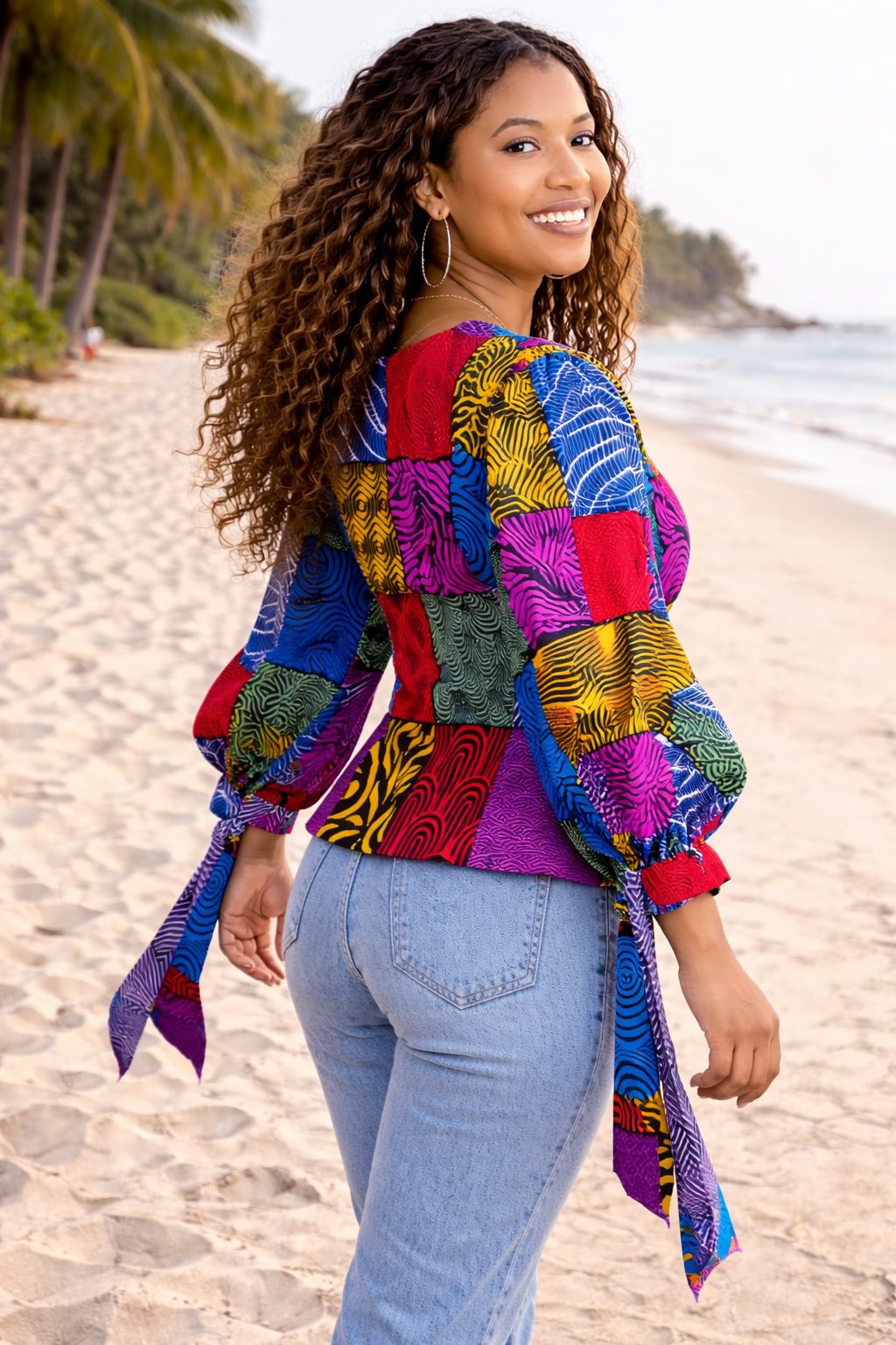 Multicolour Patchwork African Blouse