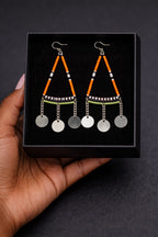 Handmade African Beaded Triangle Drop Earrings