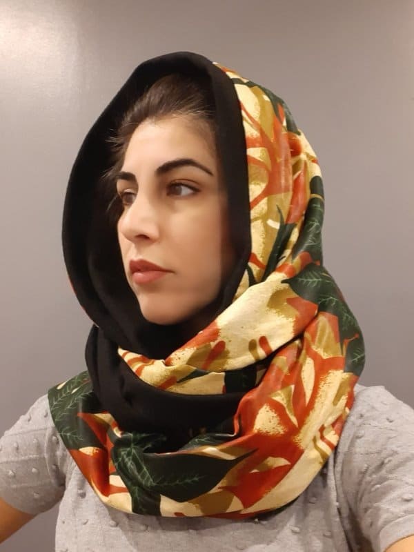 Leaf Print Ankara Unisex African Infinity Neck Scarf Snood