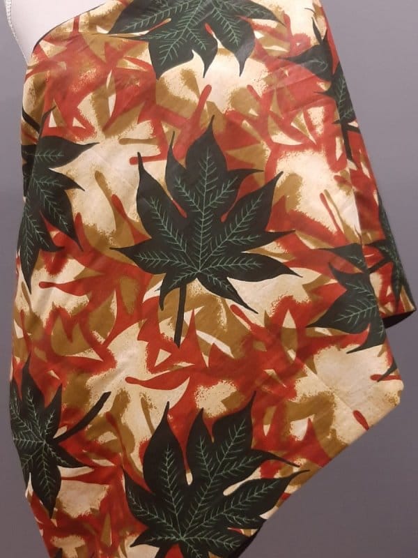 Leaf Print Ankara Unisex African Infinity Neck Scarf Snood