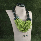 Lime Green Acrylic Beaded Necklace