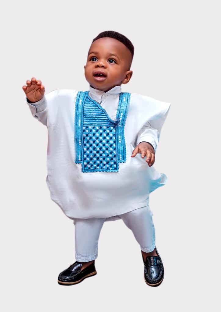 Kids African Boys Agbada Shirt 3 piece Set