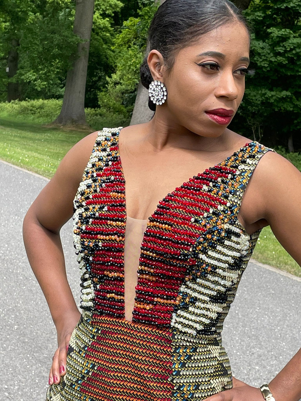 Jadore Beaded Elegant Bodycon Occassion Dress